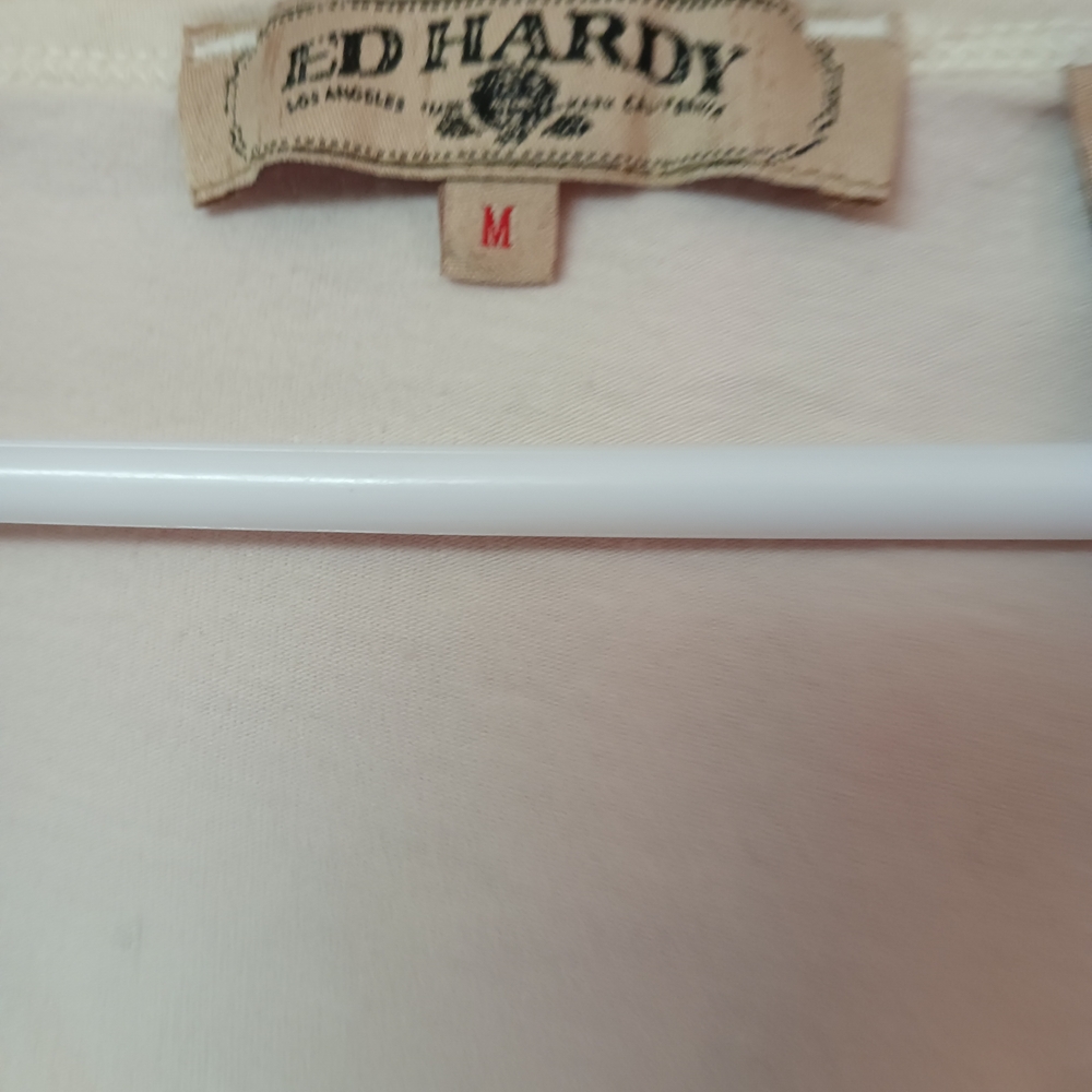 Ed Hardy Cream Long Sleeve Women's Top - Picture 7 of 7